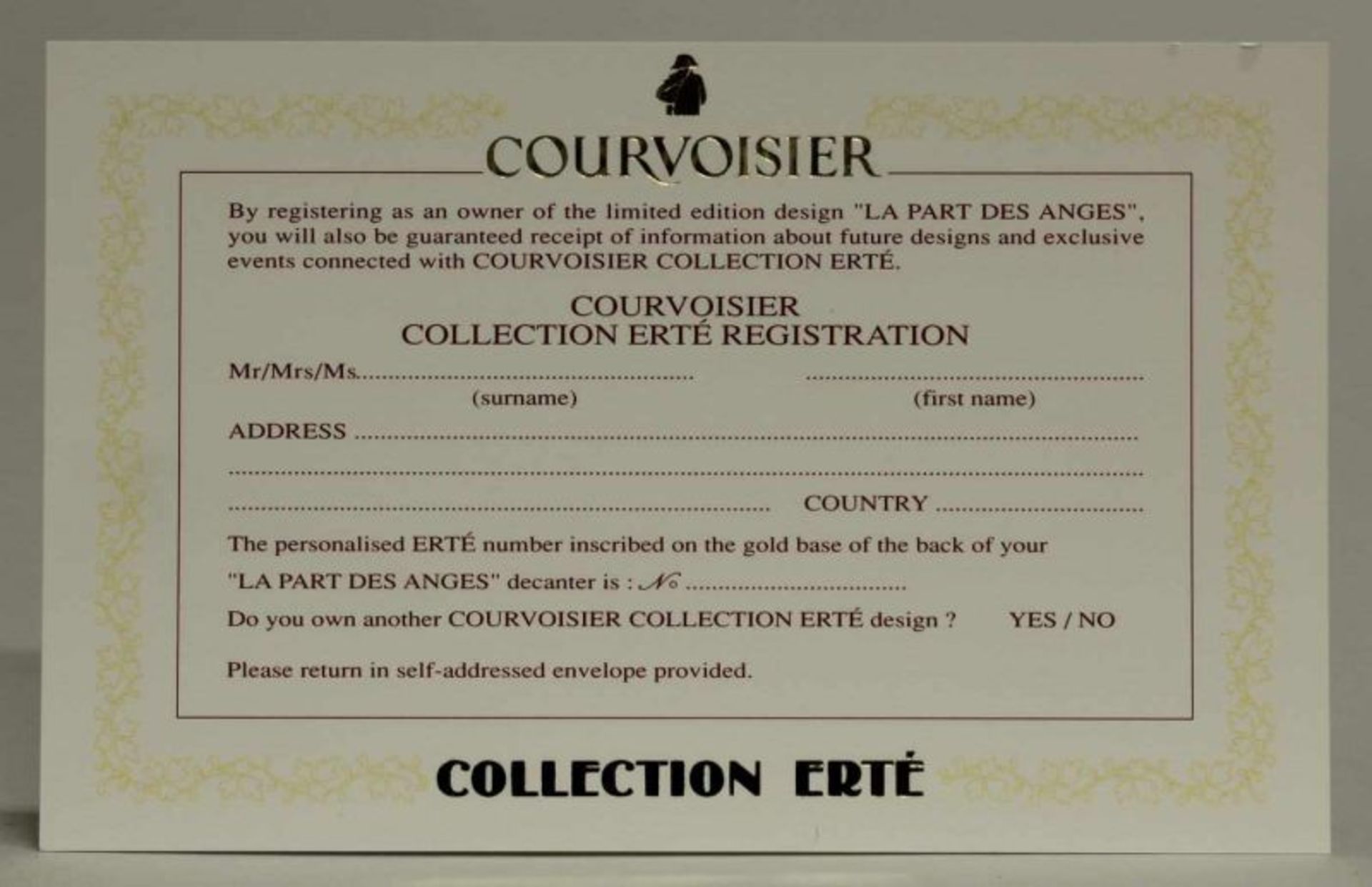 7 Flaschen Cognac, "Courvoisier Cognac Collection Erté", 40 % vol, Flaschen und Originaletuis nach - Image 8 of 9