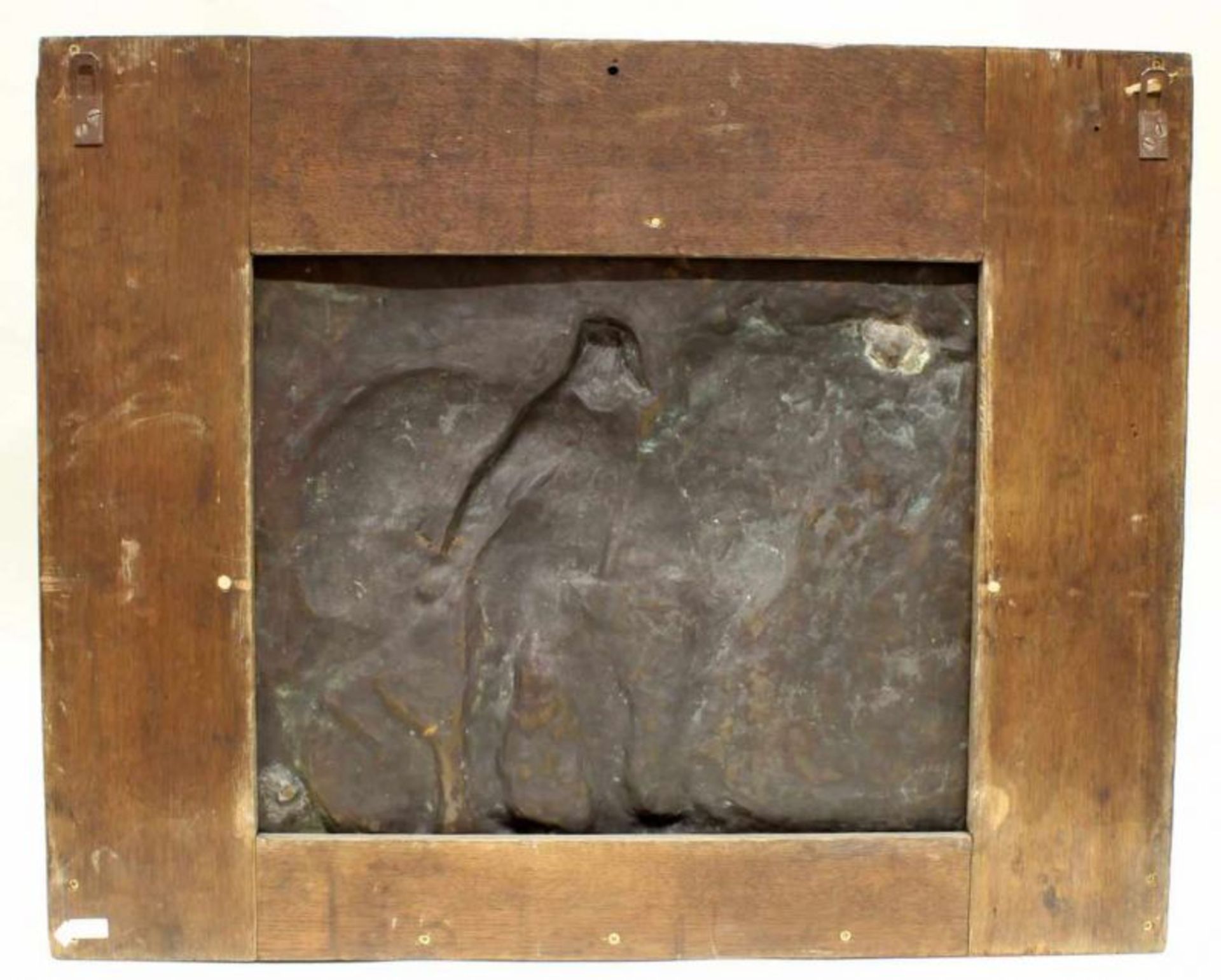 Bronzerelief, "Le Port d'Anver", Darstellung eines Hafenarbeiters mit Pferd, bezeichnet und - Image 6 of 6