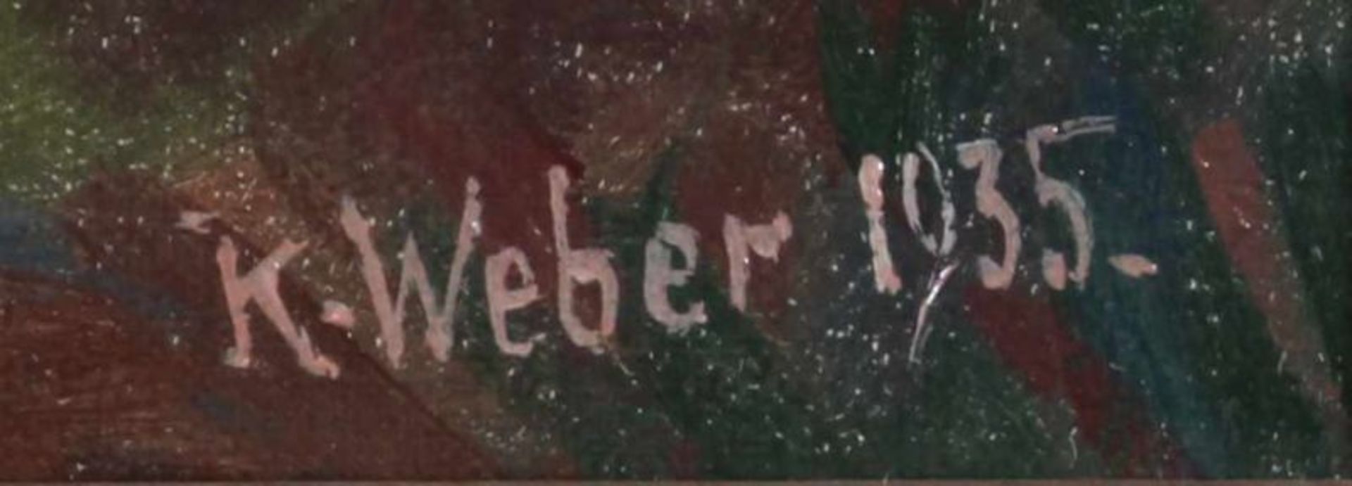 Weber, Karl Adolf (geb. 1899 Zürich, Landschaftsmaler), "Ansicht einer Schweizer Stadt mit - Image 3 of 4