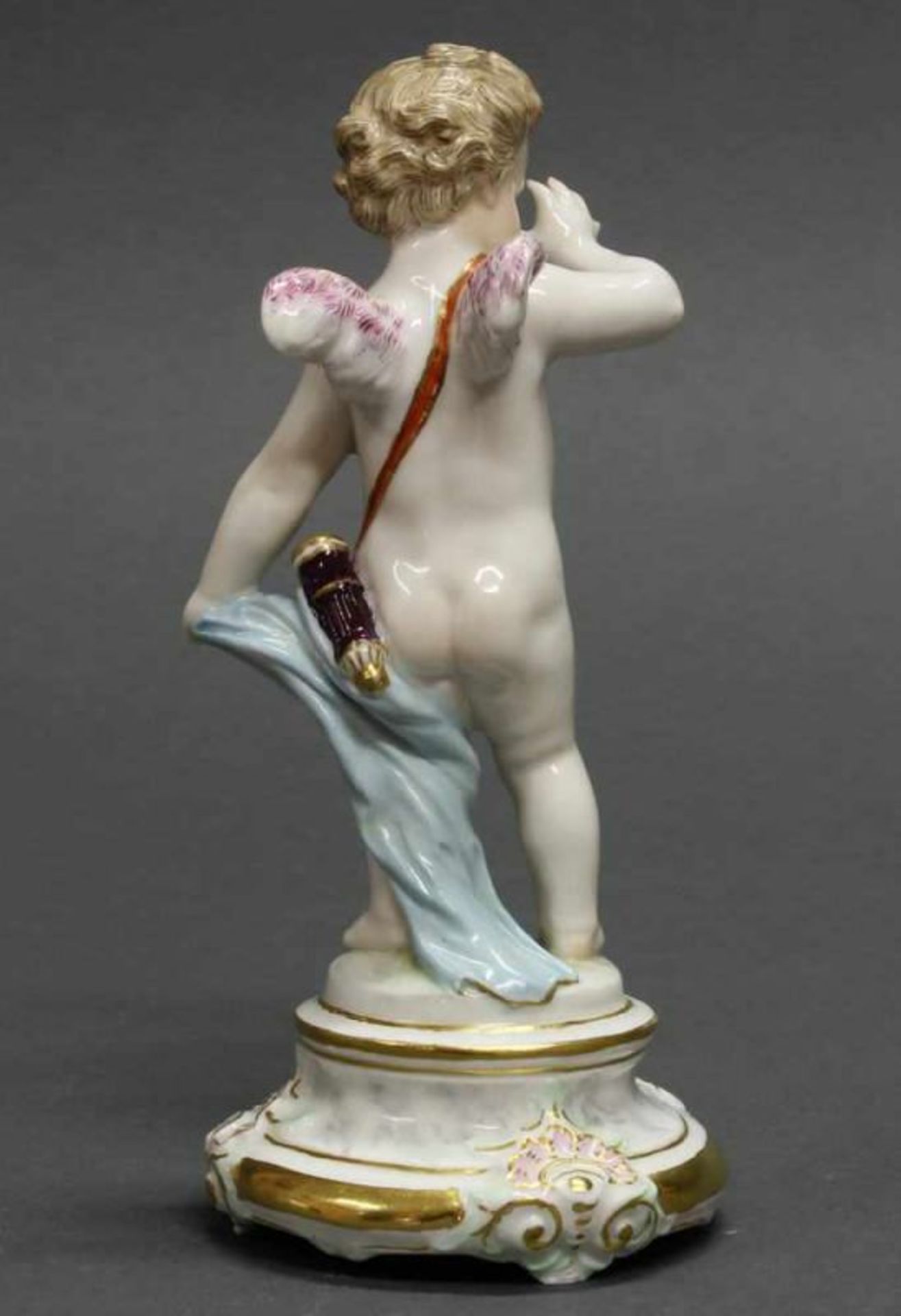 Porzellanfigur, "Amor, eine Nase drehend", Meissen, 1850-1924, 1. Wahl, Modellnummer M 101, - Image 2 of 2