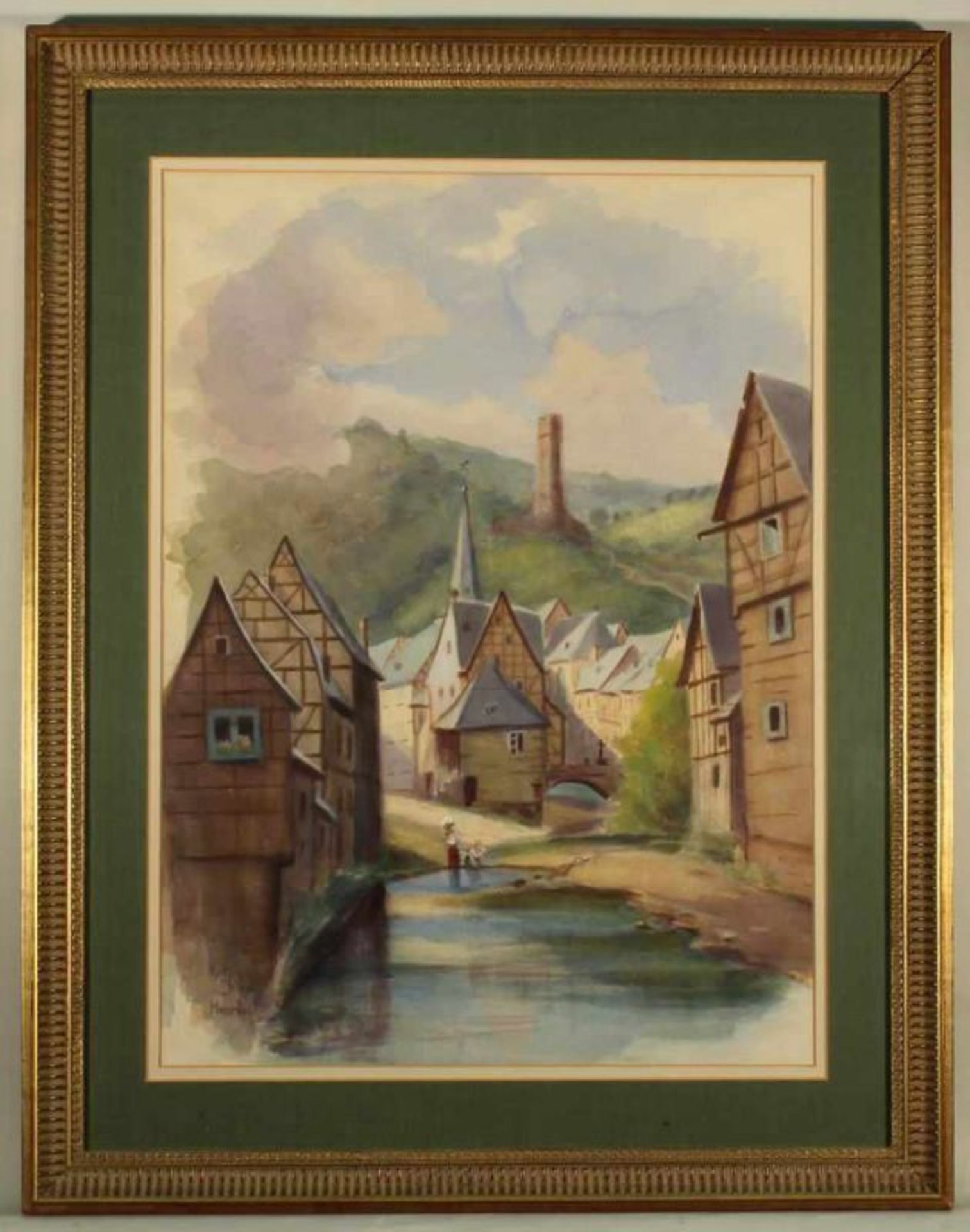 Müller, Ch. (20. Jh.), Aquarell, "Monreal in der Eifel", signiert und bezeichnet unten links CH - Image 2 of 3