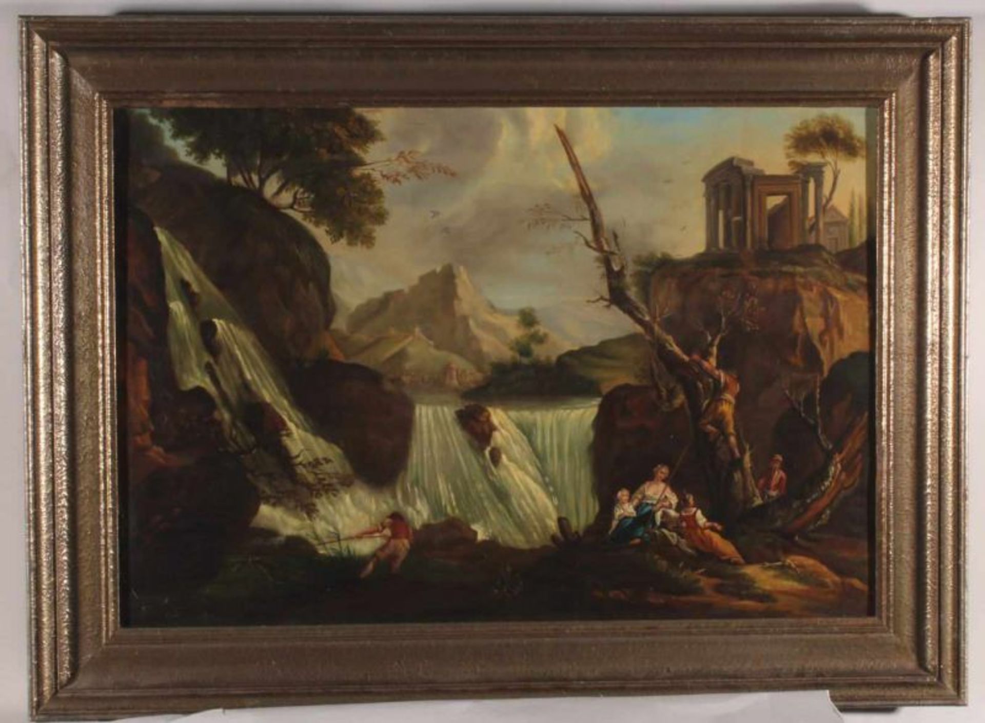 Lacroix, de Marseille Charles (ca. 1720 - 1782), nach, "La Cascade de Tivoli", Öl auf Leinwand, - Image 2 of 5