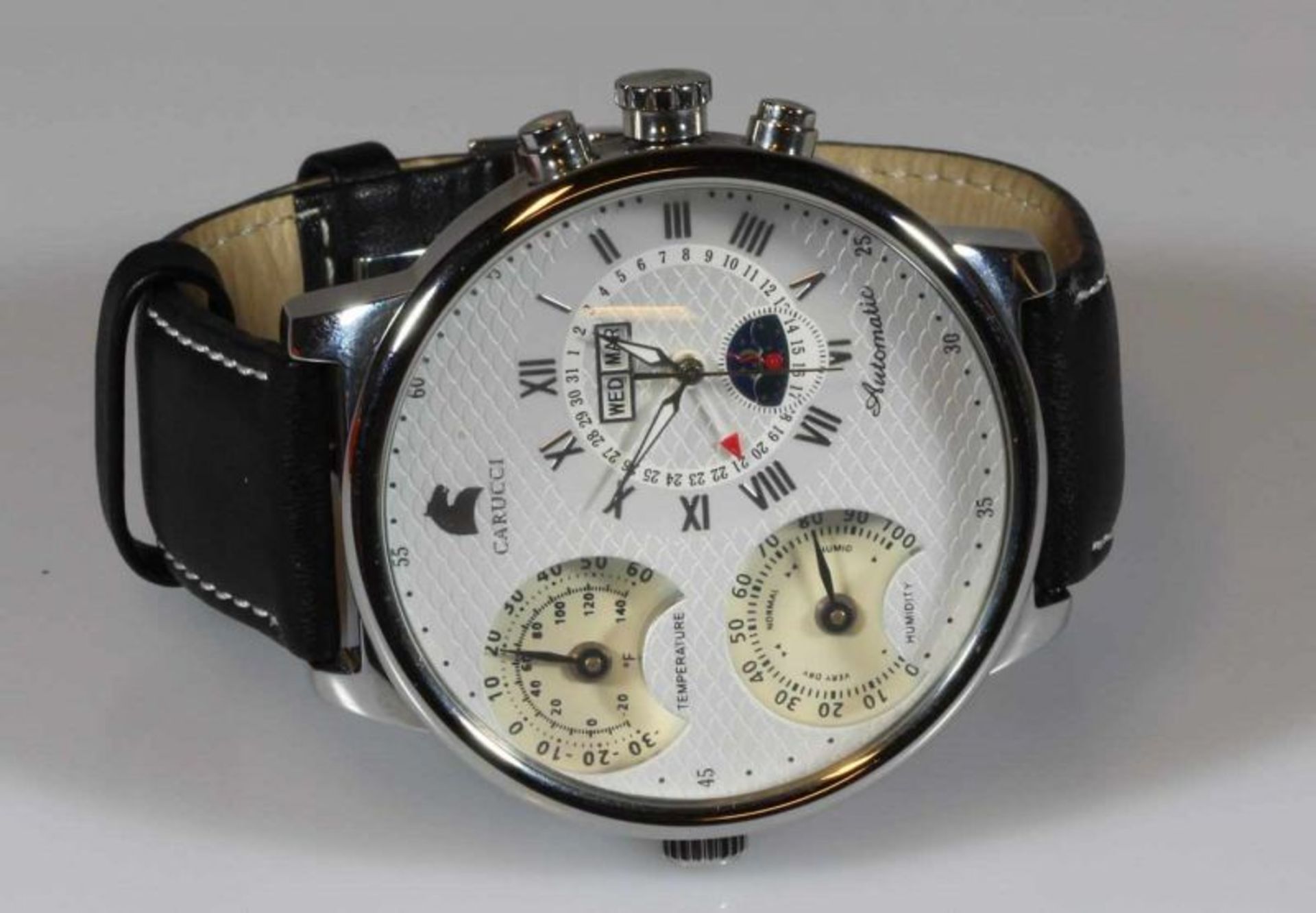 Herrenarmbanduhr, Carucci, Chronograph, Automatik, Stahl, Cal. 2134, Datums-, Wochentags- und - Image 2 of 4