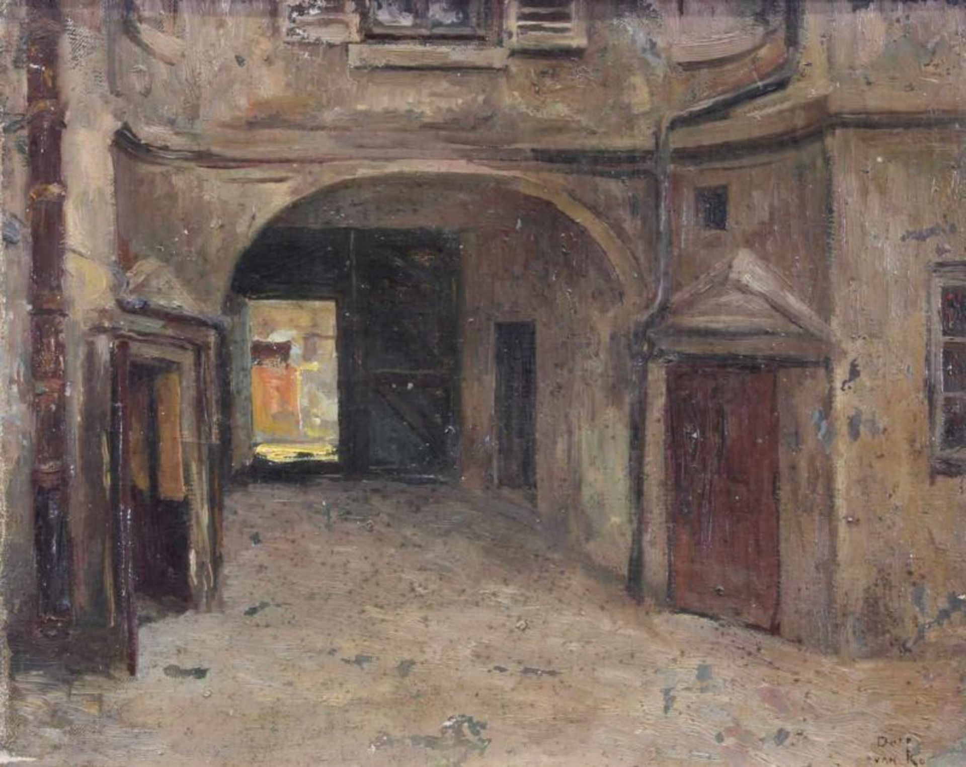 Roy, Dolf van (1858 - 1943 Brüssel, Porträt-, Stillleben- und Genremaler), "Im Hühnerhof", Öl auf