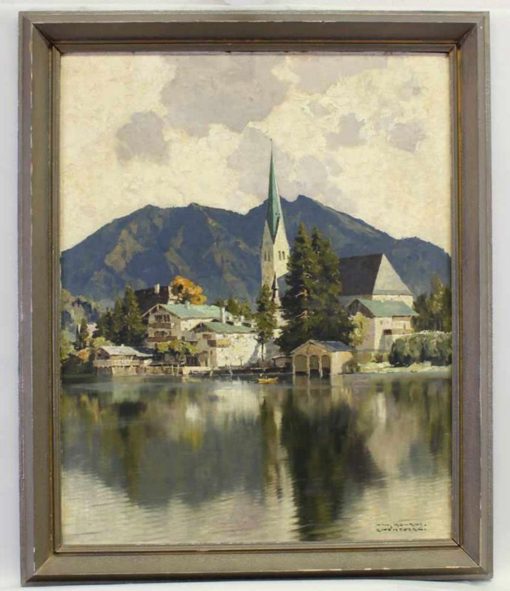 Maurus, Hans (1901 München - 1942, Landschaftsmaler), "Blick auf Rottachegern", Öl auf Leinwand, auf - Image 2 of 3