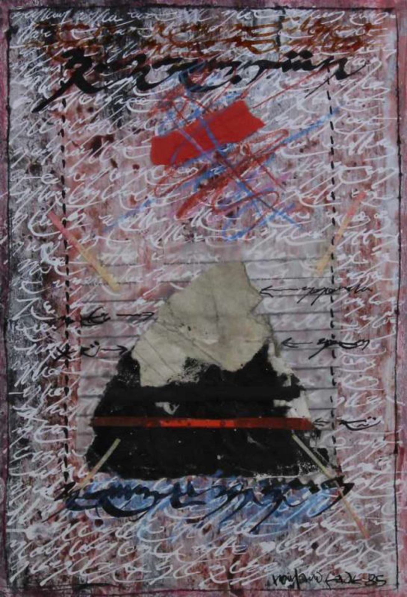 Fade, Rowland (geb. 1939 Norwich/England, abstrakte Kunst), Collage, "Ohne Titel", signiert und