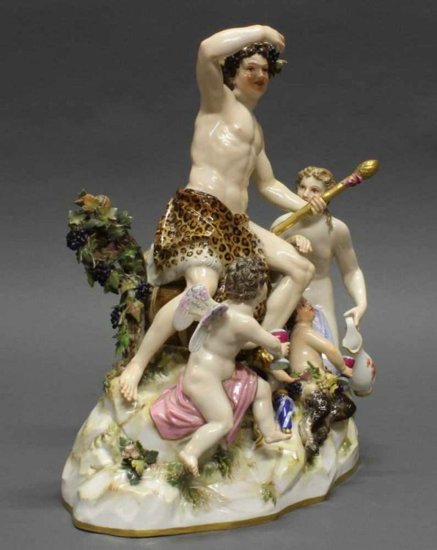 Porzellangruppe, "Bacchantengruppe", Meissen, Schwertermarke, 1850-1924, 2. Wahl, Modellnummer C - Image 2 of 5