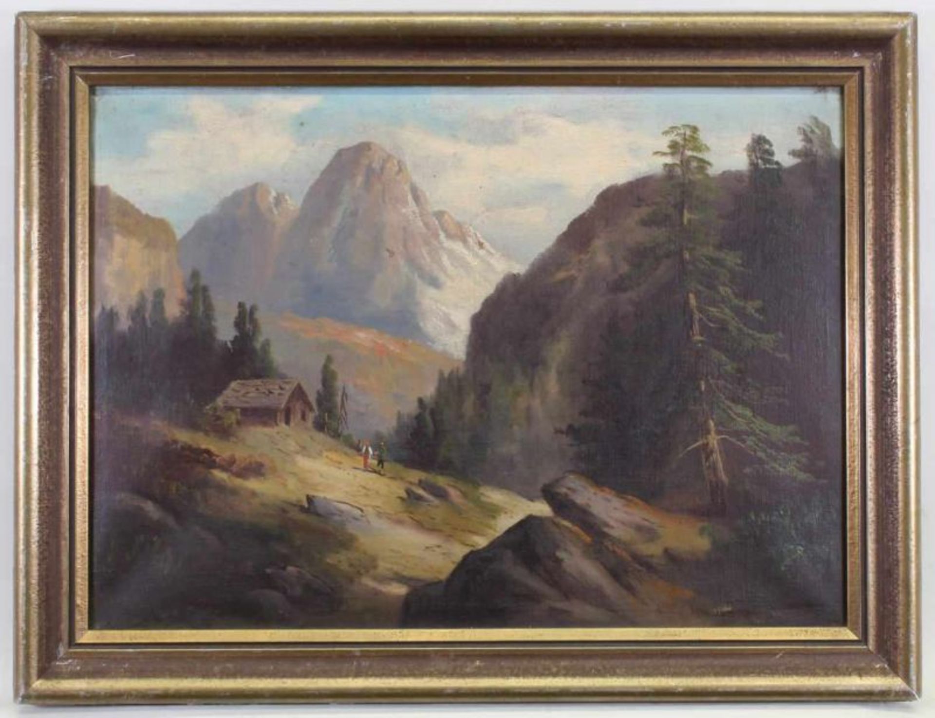 Deutscher Maler (2. Hälfte 20. Jh.), "In den Bergen", Öl auf Leinwand, 47 x 65 cm 20.00 % buyer's - Image 2 of 3