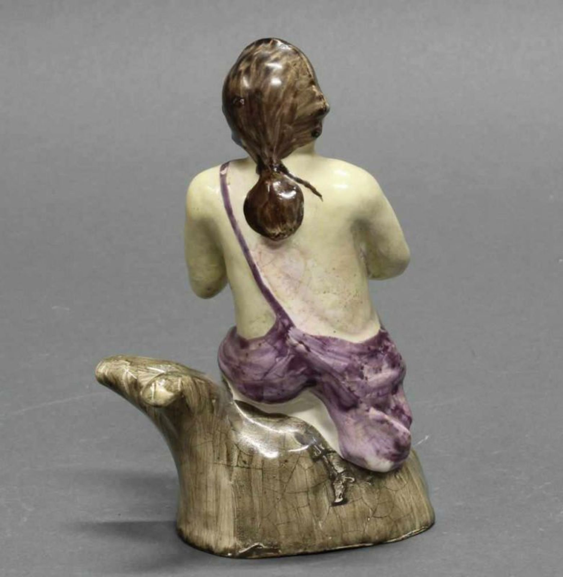 2 Figurensalièren, Fayence, Proskau, um 1770-1783, gemarkt DP/82 bzw. DP/59, polychrom, 13.5 cm - Image 6 of 7