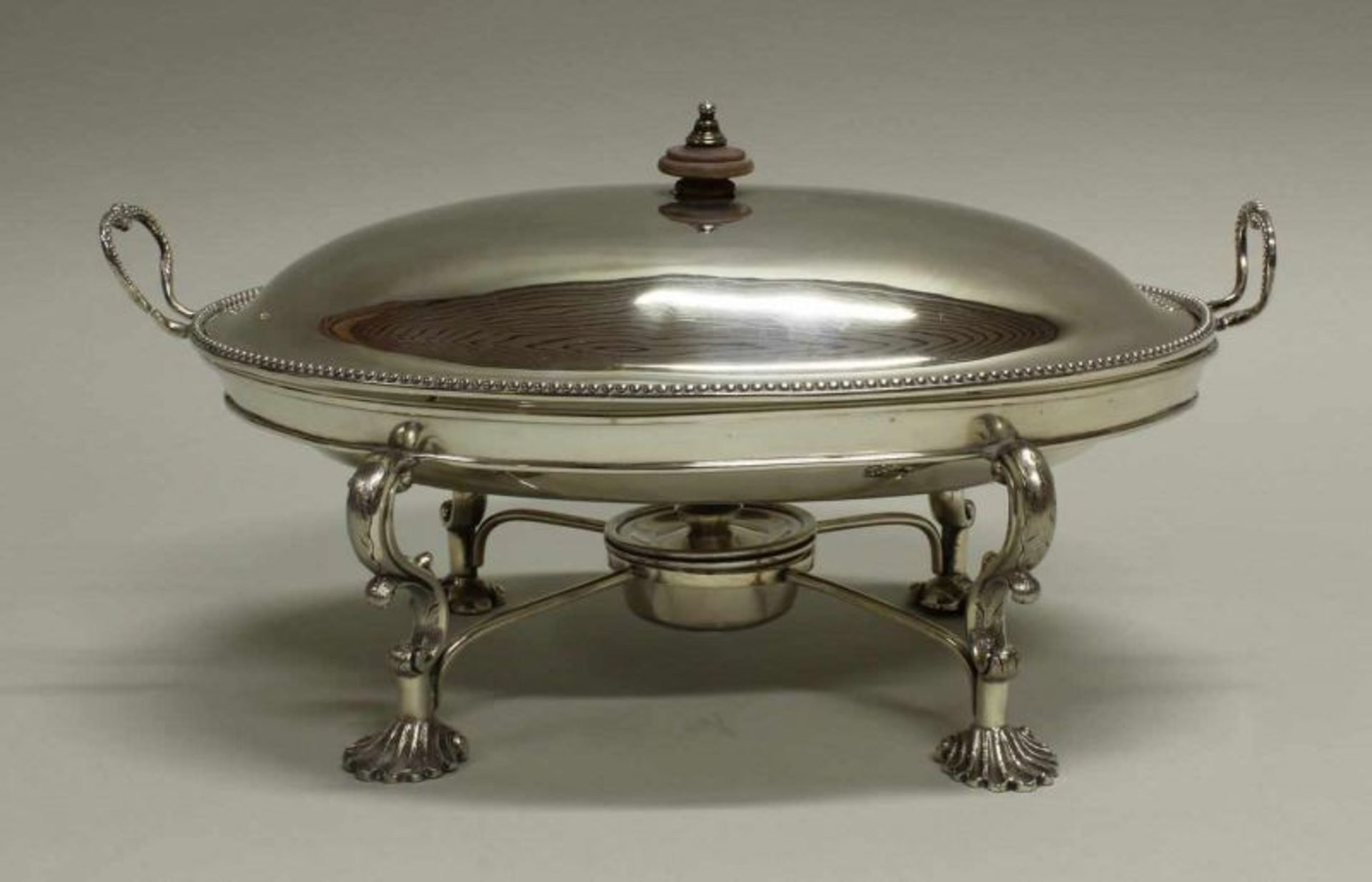 Warmhalteschale, Silber 925, London, 1776, Meistermarke B.D (möglicherweise Burrage Davenport),