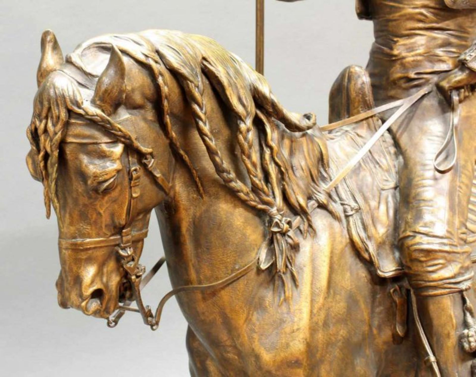 Bronze, braun patiniert, "Picador à cheval", auf dem Sockel bezeichnet und datiert P.J. Mène 1876, - Image 6 of 8