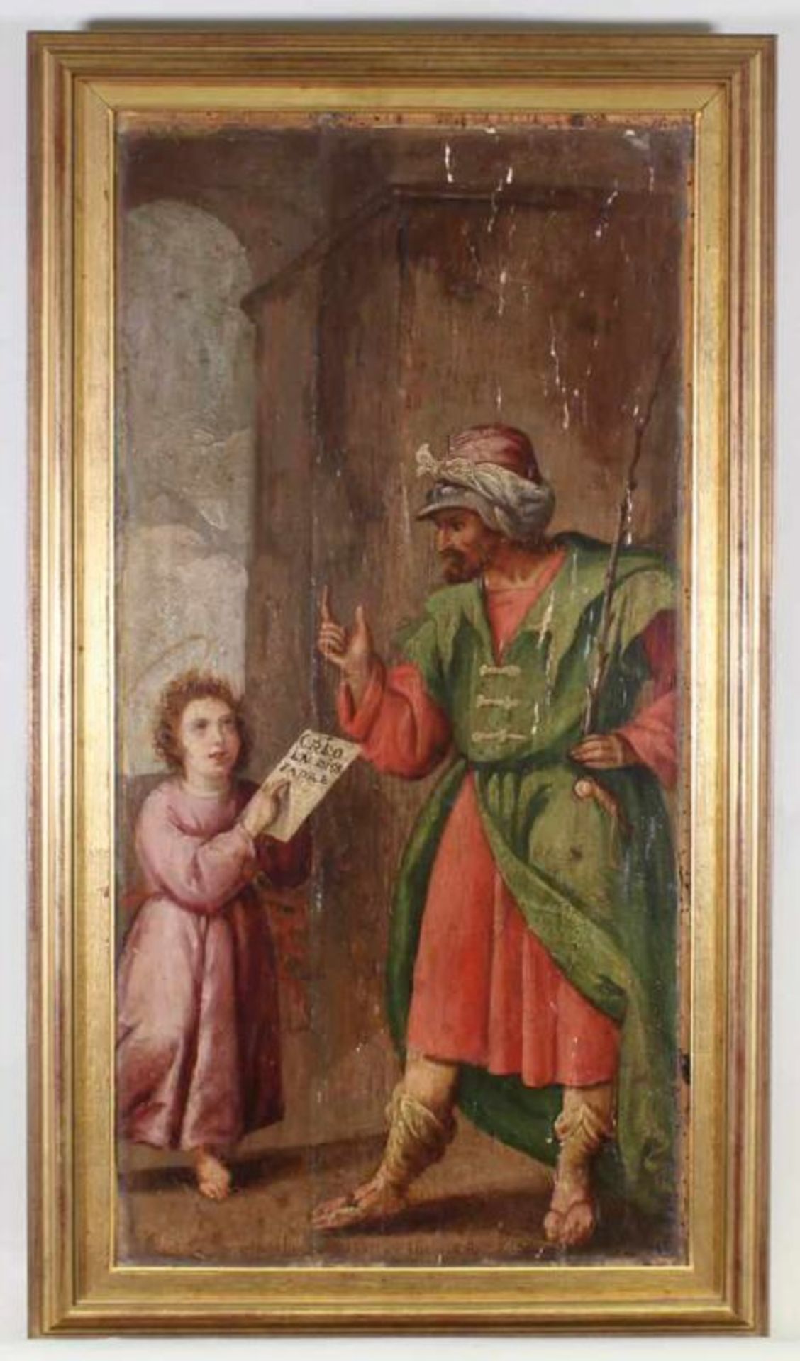 Spanien (18. Jh.), "Christus und der Tempelwächter", Öltempera auf Holz, wohl Teil eines Altares, - Image 2 of 4