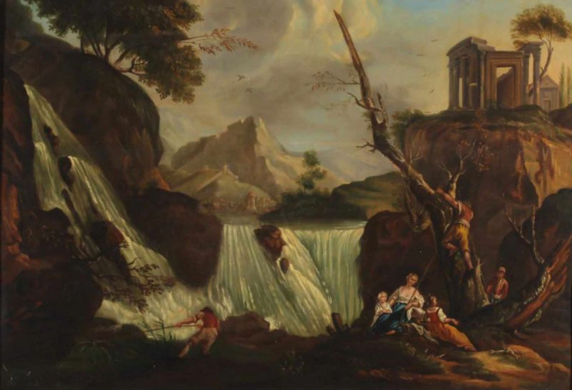 Lacroix, de Marseille Charles (ca. 1720 - 1782), nach, "La Cascade de Tivoli", Öl auf Leinwand,