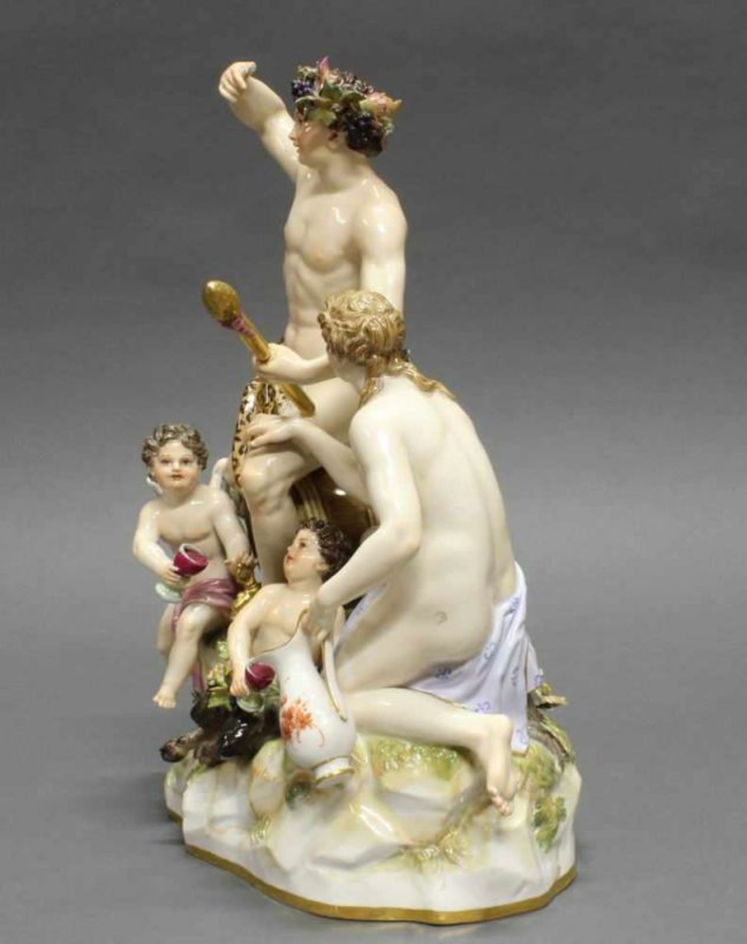 Porzellangruppe, "Bacchantengruppe", Meissen, Schwertermarke, 1850-1924, 2. Wahl, Modellnummer C - Image 4 of 5