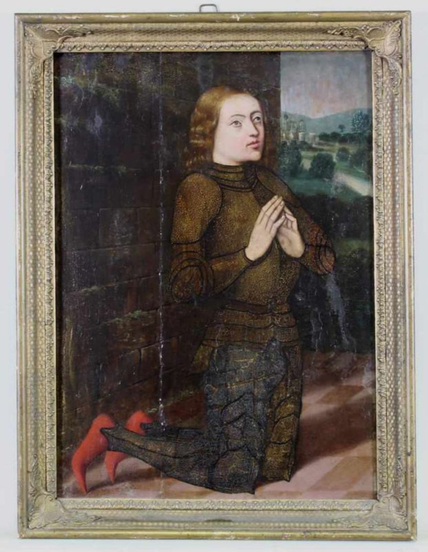 Nordfrankreich (Ende 15. Jh.) wohl, "Betende Stifterfigur", Öltempera auf Holz, 40 x 28.5 cm, - Image 2 of 4