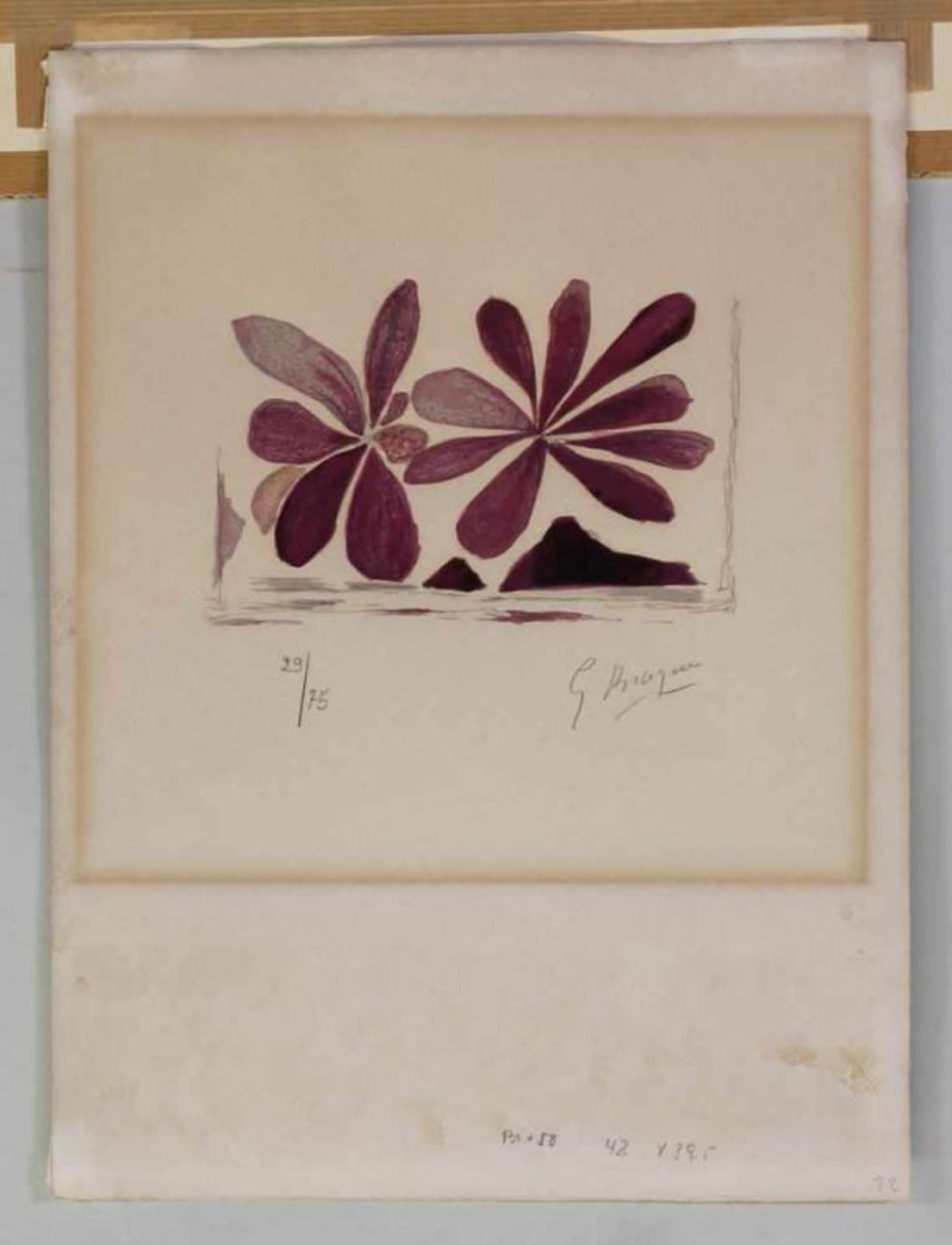 Braque, Georges (1881 Argenteuil - 1963 Paris), Farblithografie, "Fleurs de l'air", aus "Lettera - Image 3 of 6