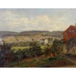 Deutsch (um 1850), "Blick auf Bad Kösen mit Gradierwerk", Öl auf Papier, auf Karton, 28 x 36 cm 20.