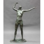 Bronze, grün-dunkel patiniert, "Ode an die Freude", auf der Plinthe bezeichnet Arno Breker,