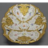 Prunkschale, Meissen, Schwertermarke, 1850-1924, 1. Wahl, oval, Reliefzier mit Goldbronze, bunte