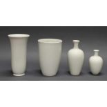 4 Vasen, KPM Berlin, Weißporzellan, verschiedene Formen, 15-24 cm hoch 20.00 % buyer's premium on