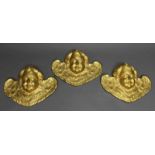 3 Appliken, "Engelskopf", Bronze, ca. 24.5 x 32 cm 20.00 % buyer's premium on the hammer price 19.00