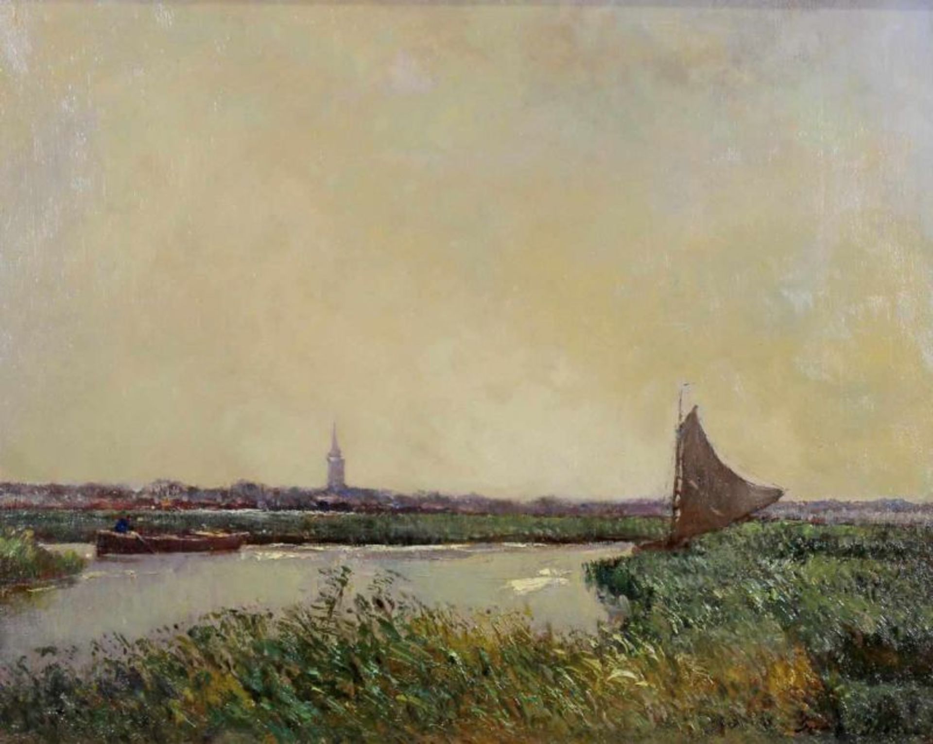 Grobe, German (1857 Hanau - 1938 Düsseldorf, Landschafts- u. Marinemaler, malte mit Vorliebe