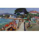 Cornu, Pierre (1895 Frankreich - 1996), "Sommer am Meer bei Aix en Provence (?)", Öl auf Leinwand,