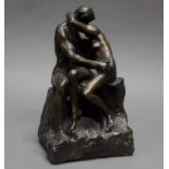 Bronze, "Der Kuss", nach Rodin, Stempel RAC, 25 cm hoch 20.00 % buyer's premium on the hammer