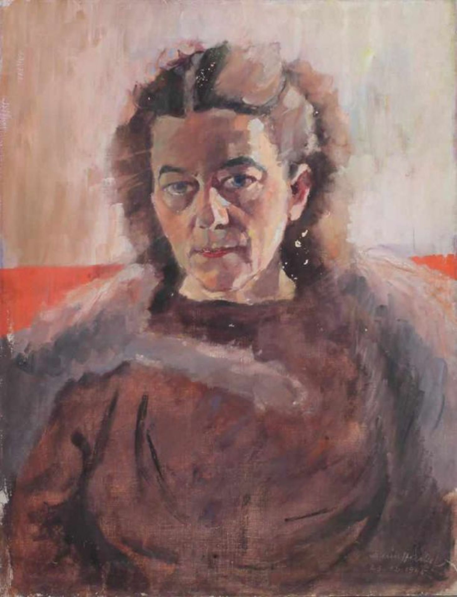 Henkel, Irmin (1921 Rensburg - 1977, in Deutschland und Südafrika tätiger Maler), "Porträt Fränze