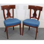 Paar Stühle, Biedermeier, um 1825, Mahagoni, Sitzpolster mit erneuertem Bezug 20.00 % buyer's