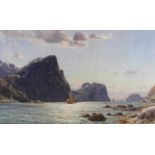 Enfield, Henry (1849 London - 1908, Landschafts- und Marinemaler), "Fjordlandschaft", Öl auf