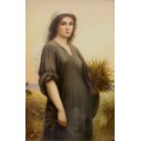 Bildplatte, "Ruth", Porzellan, C.M. Hutschenreuther, um 1900, Pressmarke, polychrom, nach Charles