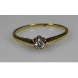 Ring, WG/GG 585, 1 kleiner Brillant ca. 0.07 ct., RM 17 20.00 % buyer's premium on the hammer