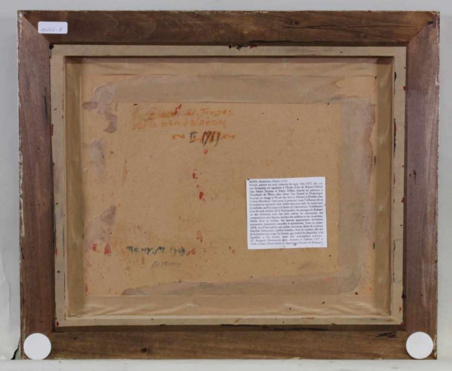 Remy, Madeleine (20. Jh.), "Bei St. Tropez (?)", Öl auf Karton, signiert unten rechts M. Remy, 27 - Bild 3 aus 3