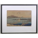 14 Nachdrucke nach Farbholzschnitten aus der Serie "53 Stationen des Tokaido" (Hiroshige), ca. 35