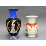 Vase, 19./20. Jh., Porzellan, ungemarkt, Balusterform, antikisierende Grisaillemalerei mit der Figur