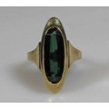 Ring, GG 333, 1 oval facettierter grüner Turmalin, 3 g, RM 17 20.00 % buyer's premium on the