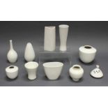 10 Vasen, KPM Berlin, Weißporzellan, verschiedene Formen, 9-21.5 cm hoch, 1x Chip 20.00 % buyer's