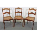 3 Stühle, um 1840, Mahagoni, Sitz Rohrgeflecht, teils mit Ergänzungen 20.00 % buyer's premium on the