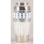 Kl. Jugendstil-Vase Porzellan/Silber, Rosenthal, um 1910/20 konische Wandung m. eingezogener