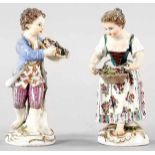 Paar Gärtnerkinder Porzellan, Meissen, um 1860/80 Wohl nach einem Modell v. Ernst August