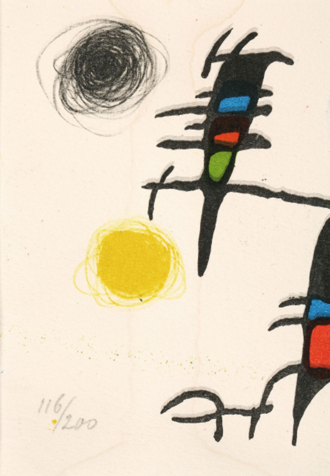 Miro, Joan 1893 Barcelona - 1983 Palma de Mallorca Komposition.- Farblithographie a. Velin, u.re. - Bild 5 aus 5