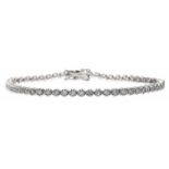 Rivieren-Armband 750/-WG, 21.Jh. Band m. kl. Brillanten, zus. ca. 1,36 ct. tcr-ca si-p, in runden