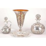 Kl. Jugendstil-Konvolut Glas/Silber, F. Deusch/U.S.A., um 1910/20 Variier. Formen u. Dekore in