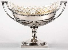 Gustavianische Fußschale Silber, K. Anderson, Schweden, um 1899 Im "Queen-Anne"-Stil. Auf