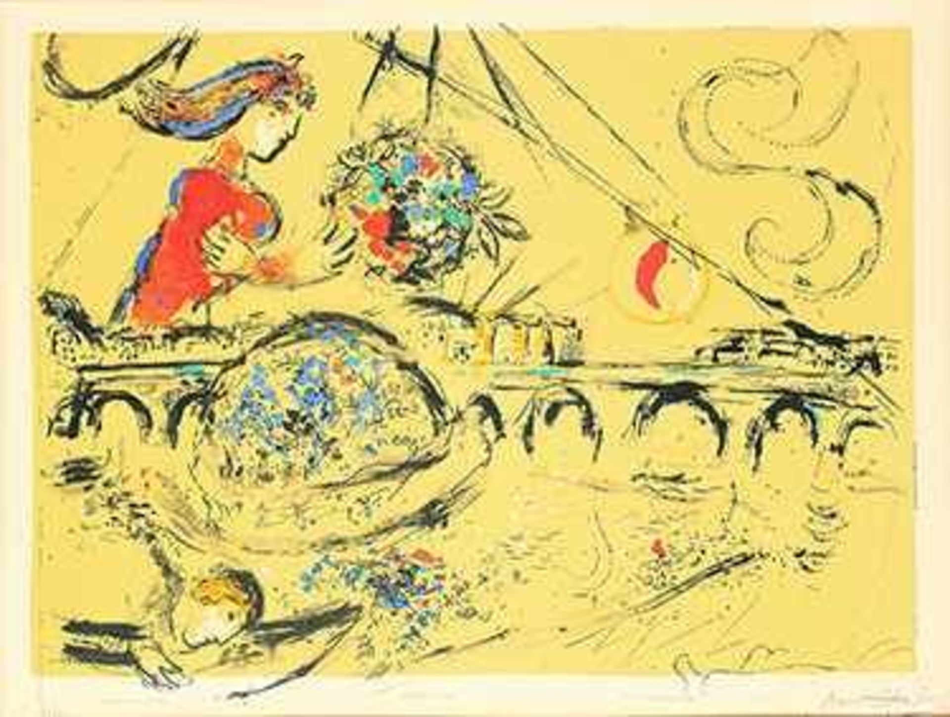 Chagall, Marc 1887 Witebsk - 1985 Paul de Vence Île Saint-Louis, Juin 1959 (Mourlot 225).-