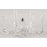 Konvolut Glas/835er Silber u.a., Frankreich, 20.Jh. 6-tlg., bestehend aus 1 Paar schlanken,