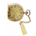 Herrentaschenuhr m. Chatelaine 585/-GG, Speranza, Anf. 20.Jh. Savonette m. goldfarbenem Zifferblatt,