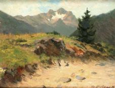 Kleehaas, Theodor Germersheim 1854 - 1929 Landschaftsstudie.- Öl a. Malpappe, u.re. sign./dat. "
