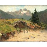 Kleehaas, Theodor Germersheim 1854 - 1929 Landschaftsstudie.- Öl a. Malpappe, u.re. sign./dat. "